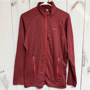 Patagonia W's R1 Full-Zip Jacket Large Brick Red Technical Fleece EUC